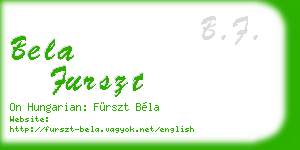bela furszt business card