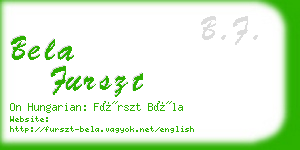 bela furszt business card